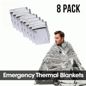 8 Pack Emergency Survival BLANKET Thermal Insulating Mylar Heat - Default Title