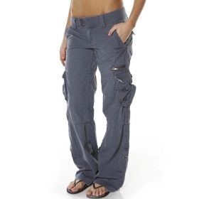 Women's Cargo Work Pants with Pocket (Color: Gray, size: XS)